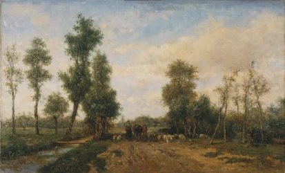 Paysage avec chemin sablonneux
